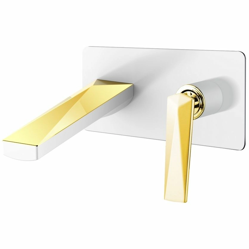Смеситель для умывальника Boheme Venturo White/Gold, 385-W