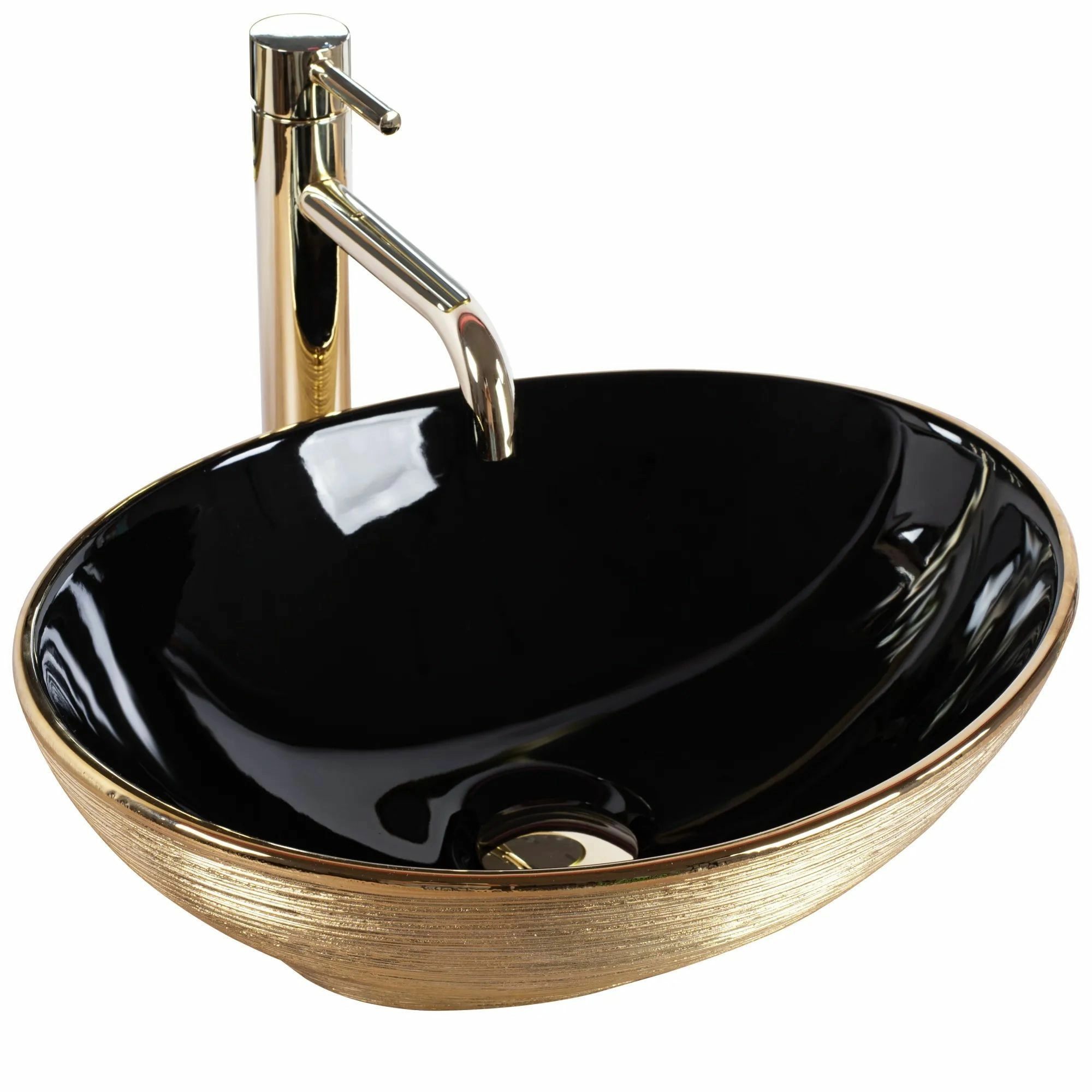 Умывальник Rea Sofia Matt Gold/Black 41x33.5, REA-U3310