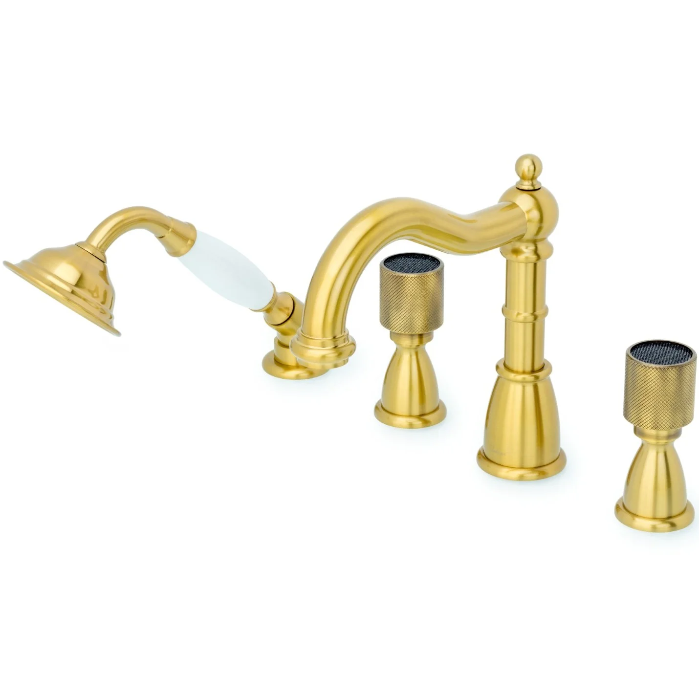 Смеситель для ванны с гарнитуром Boheme Royal Crystal Black Bronze, 391