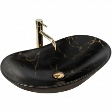 Умывальник Rea Royal Marble Black Matt 60.5x36, REA-U7478