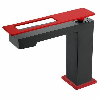 Смеситель для умывальника Boheme Q Black/Red, 141-BR