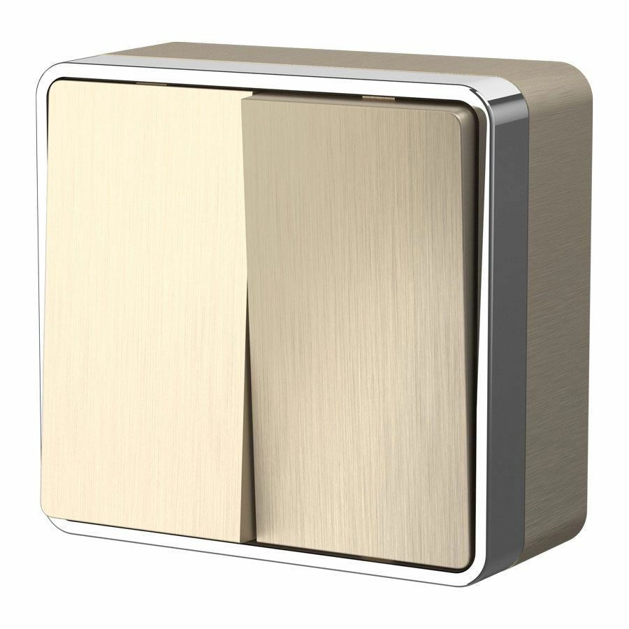 Выключатель двухклавишный Werkel Gallant W5020010 (шампань рифленый)
