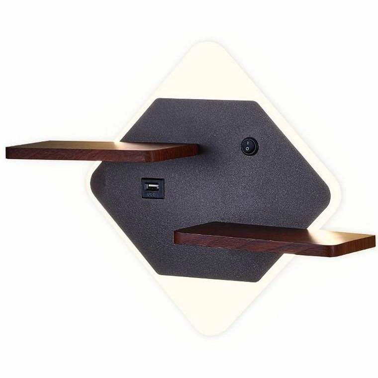 Настенный светодиодный светильник с выключателем, USB портом и полкой Ambrella Wallers Wall, FW101