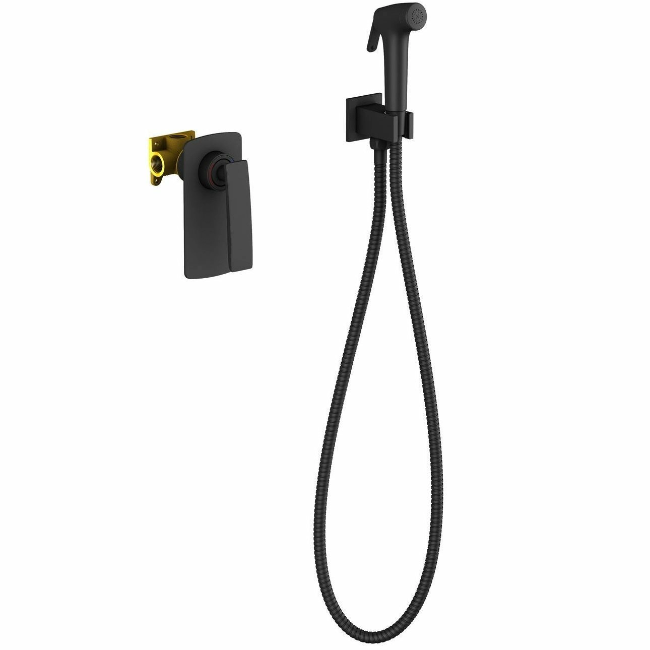 Смеситель встроенный с гигиеническим душем Timo Helmi Black, 4089/03SM