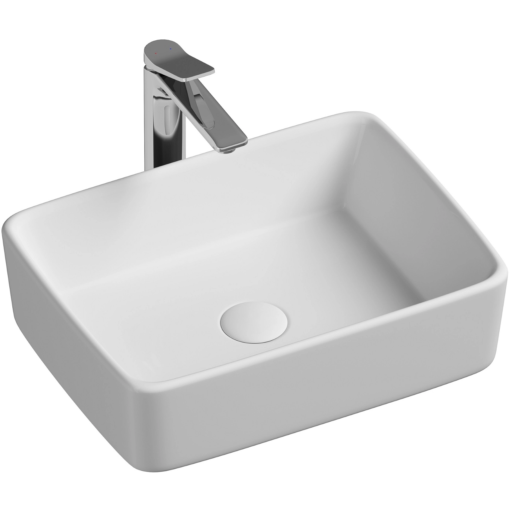Умывальник чаша накладная прямоугольная CeramicaNova Element 48x37, CN6037