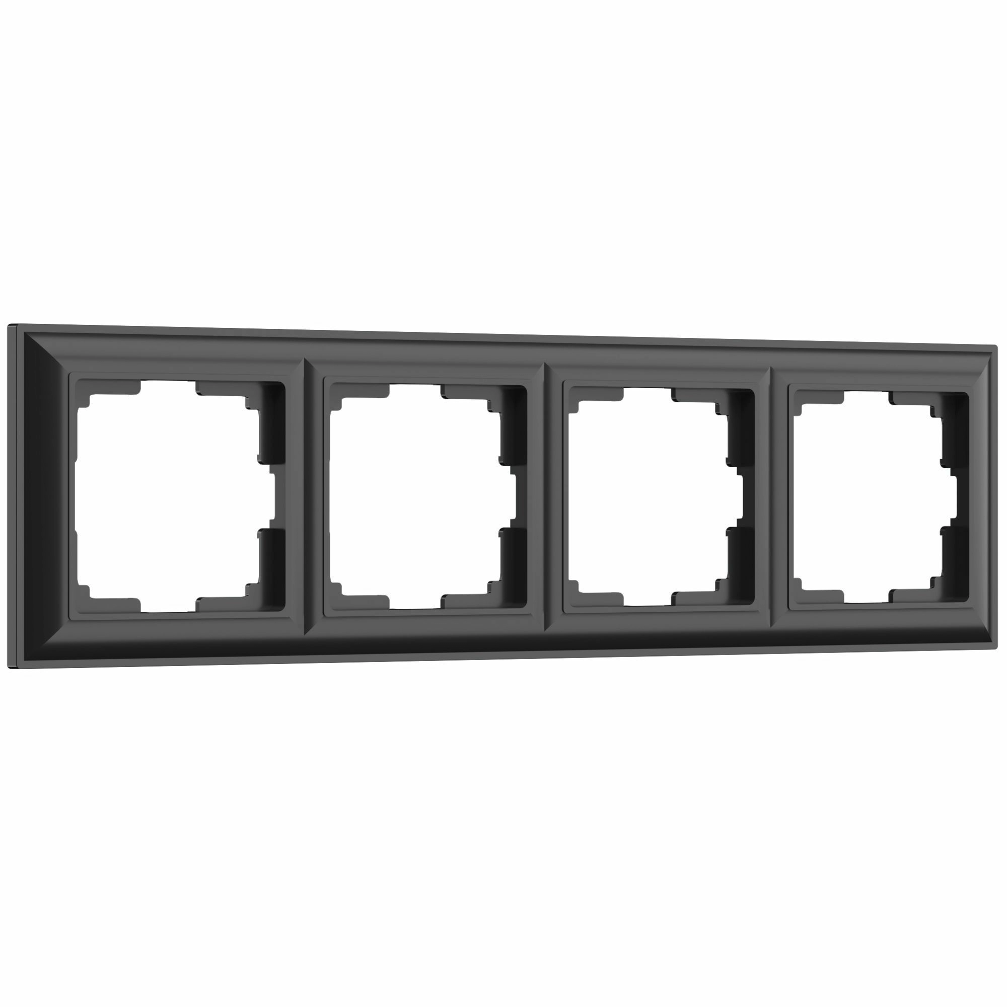 Рамка на 4 поста Werkel Fiore W0042208 (черный матовый)