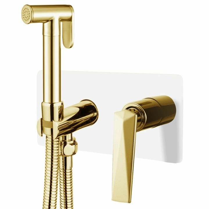 Смеситель гигиенический Boheme Venturo White/Gold, 387-W