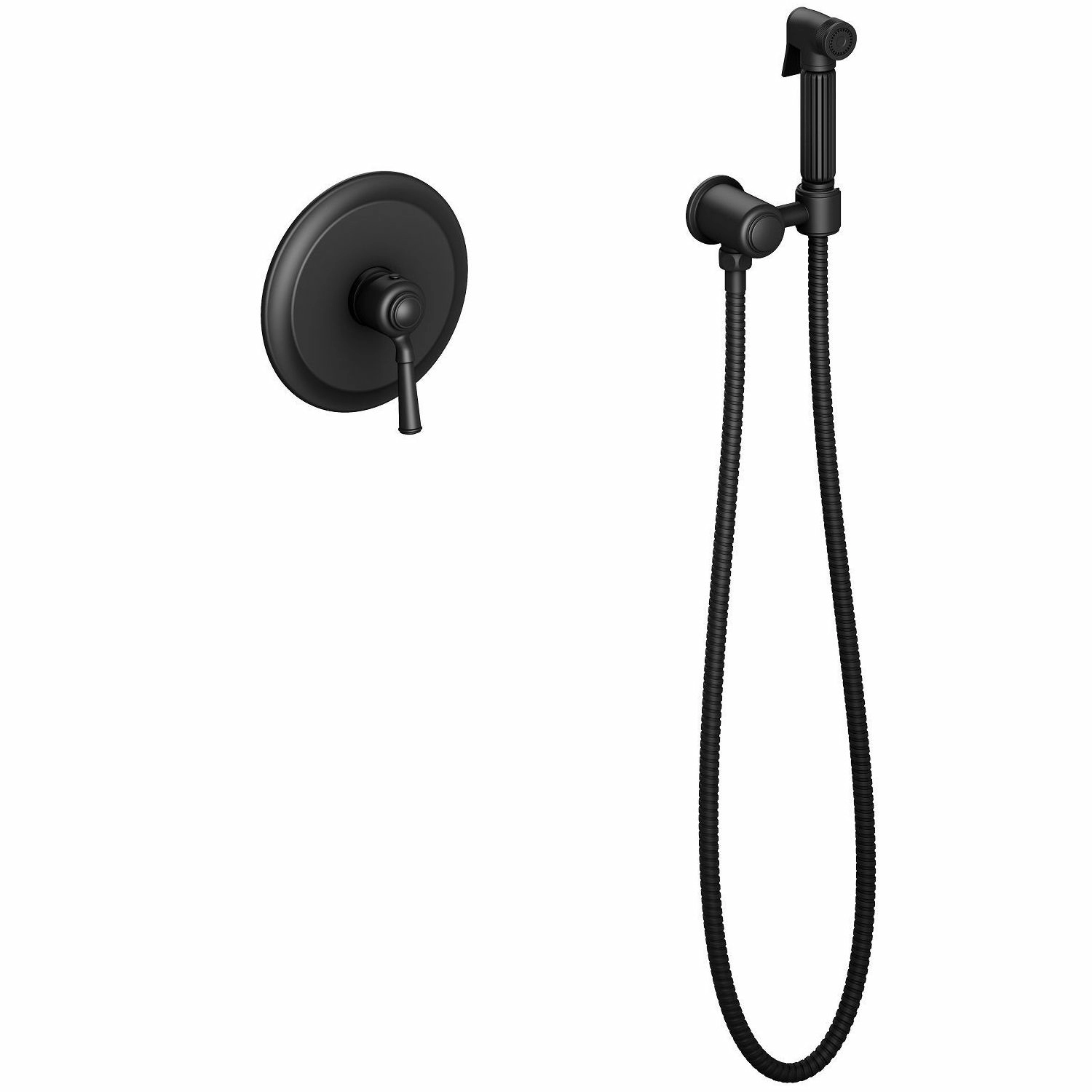 Смеситель встроенный с гигиеническим душем Timo Arisa Black, 5309/03SM