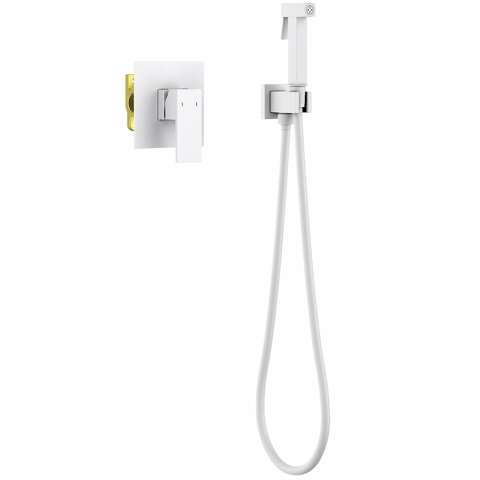 Смеситель встроенный с гигиеническим душем Timo Selene Matte White, 2089/16SM