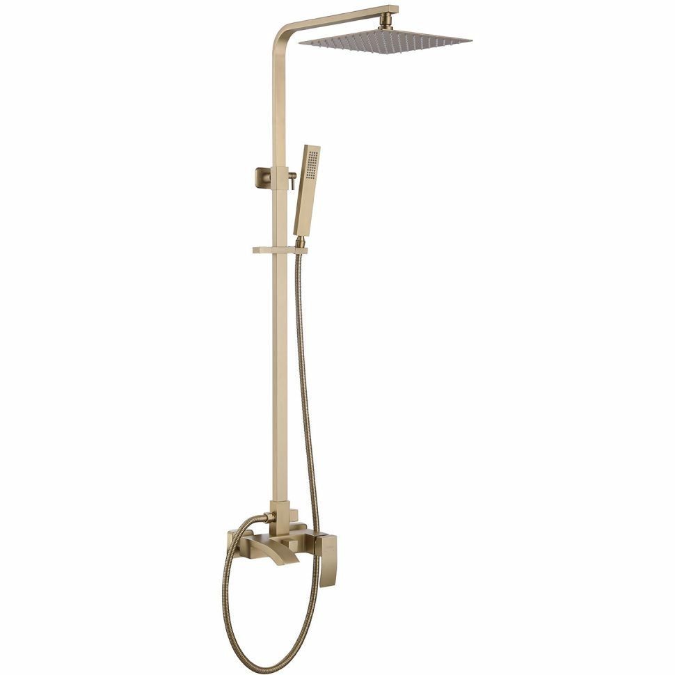 Душевая стойка с изливом Abber Wasserfall золото матовое, AF8616G