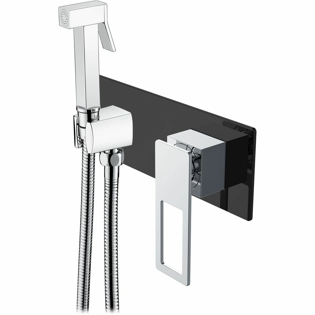 Смеситель гигиенический Boheme Q Black/Chrome, 147-BCR