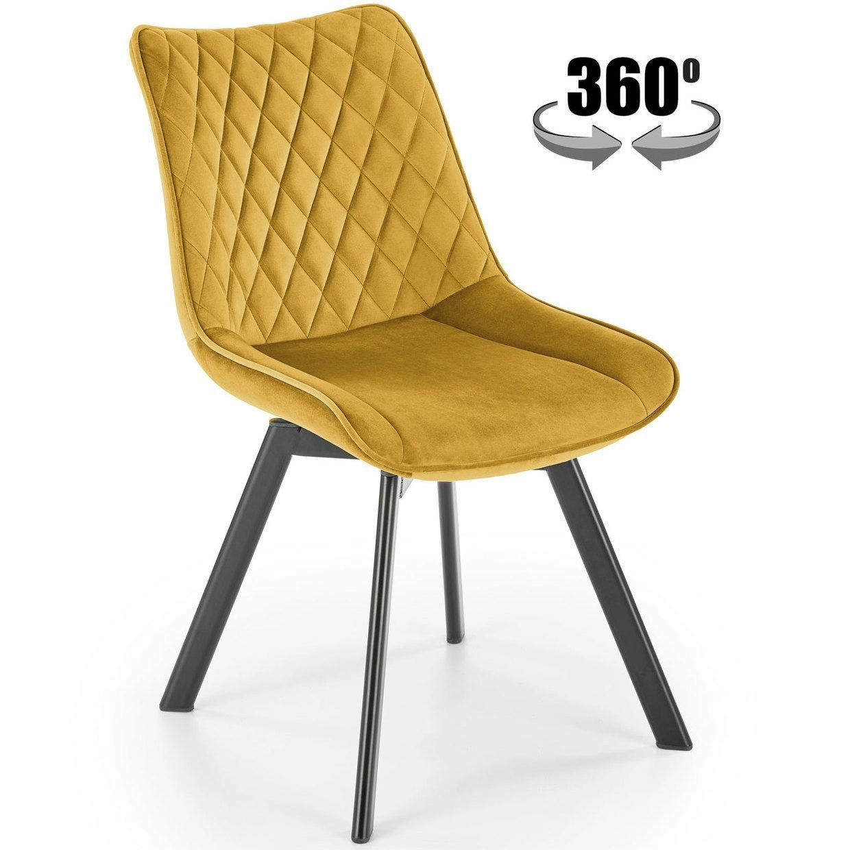 Стул Halmar K520 горчичный/черный, V-CH-K/520-KR-MUSZTARDOWY
