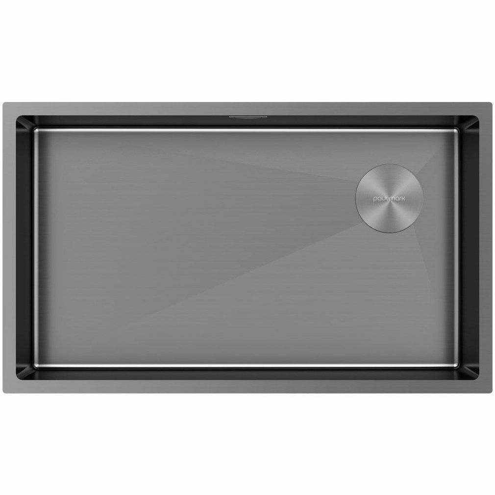Мойка Paulmark Next Skew 74 вороненая сталь, PM887444-GM