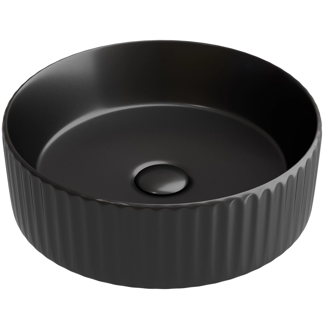 Умывальник чаша накладная круглая CeramicaNova Element 36x36, CN6057MB