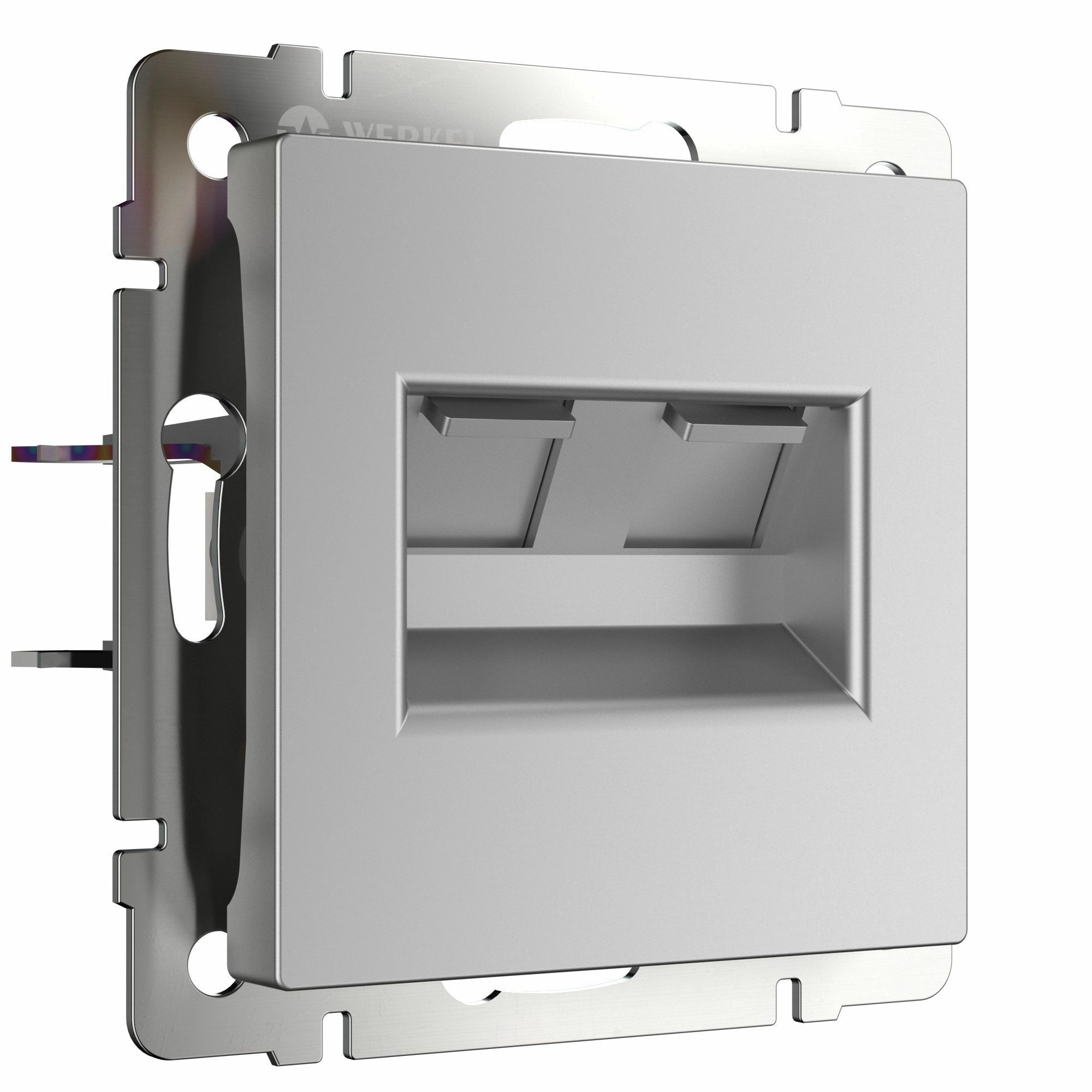 Розетка двойная Ethernet RJ-45 Werkel W1181106 (серебряный)