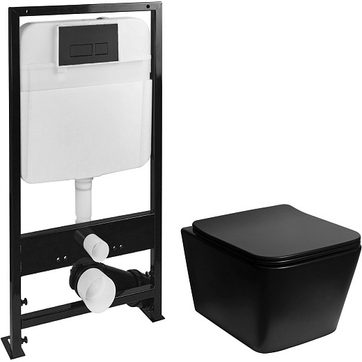 Комплекте унитаза с инсталляцией Santiline, SL-5004MB+SL-04