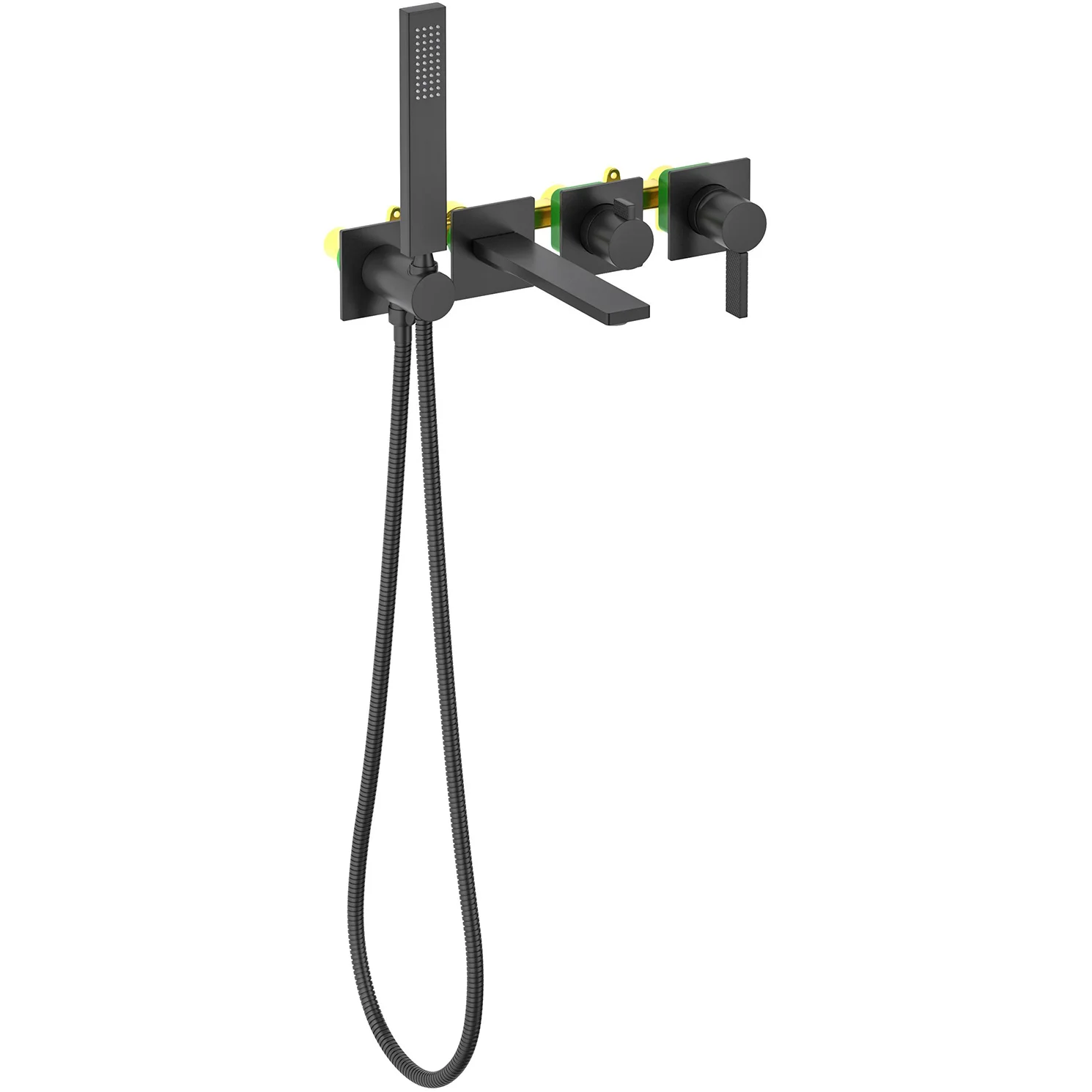 Смеситель встроенный для ванны с душем Timo Caisa Black, 9014/03YSM