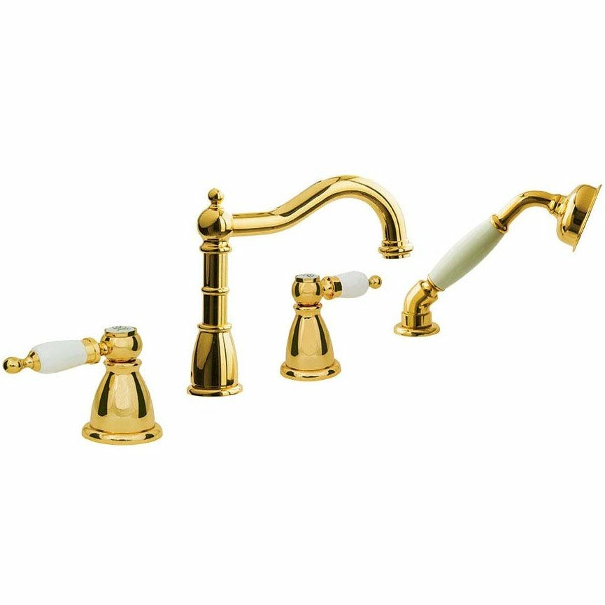Смеситель врезной на борт ванны Boheme Tradizionale Oro, 395