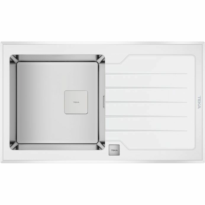 Кухонная мойка Teka Diamond RS15 1B 1D 86 WH (белое стекло), 115100012
