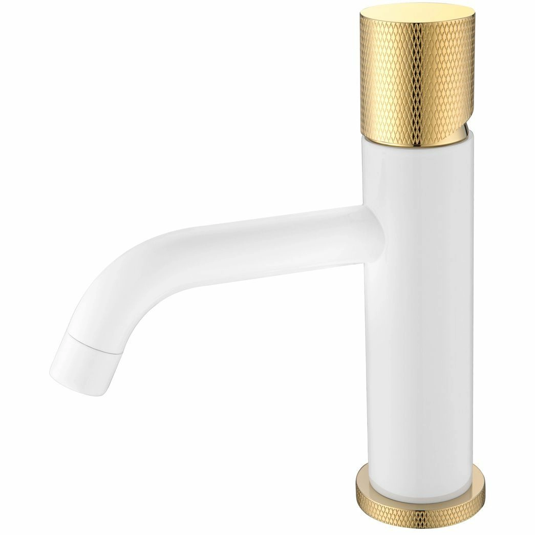 Смеситель для умывальника Boheme Stick Touch White/Gold, 121-WG.2