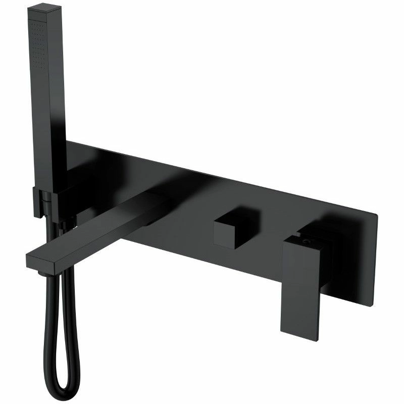Смеситель для ванны встроенный Boheme Qubic Matt Black, 474-2-B