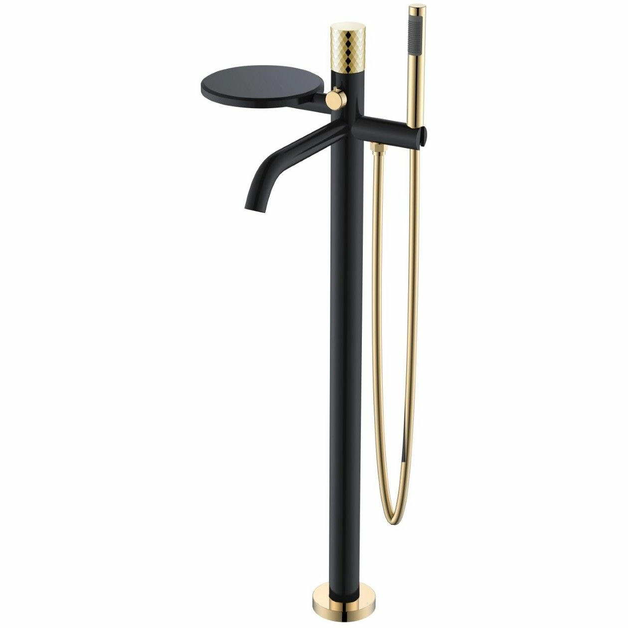 Напольный смеситель для ванны Boheme Stick Diamond Black/Gold, 129-BG