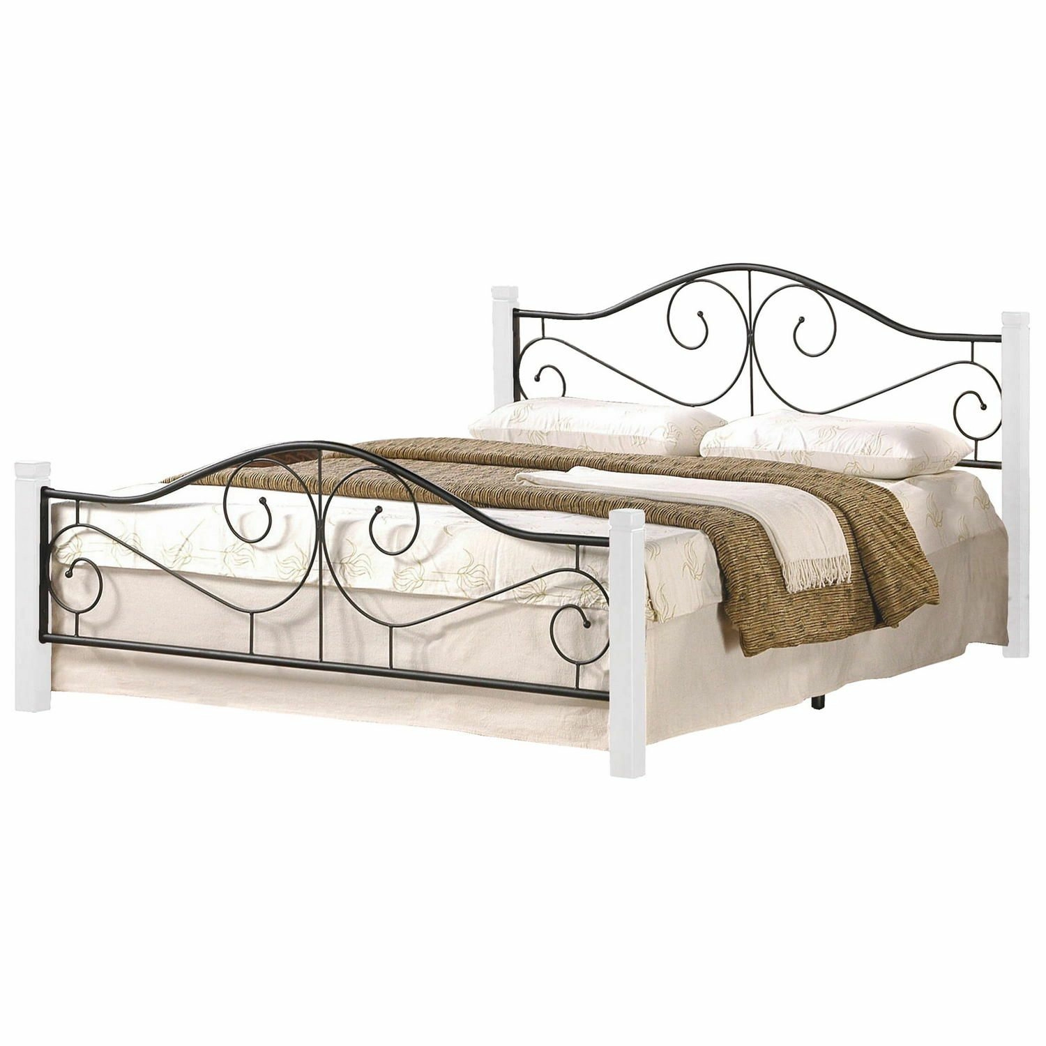 Кровать Halmar Violetta белый/черный 160/200, V-CH-VIOLETTA_160-LOZ-BIALY