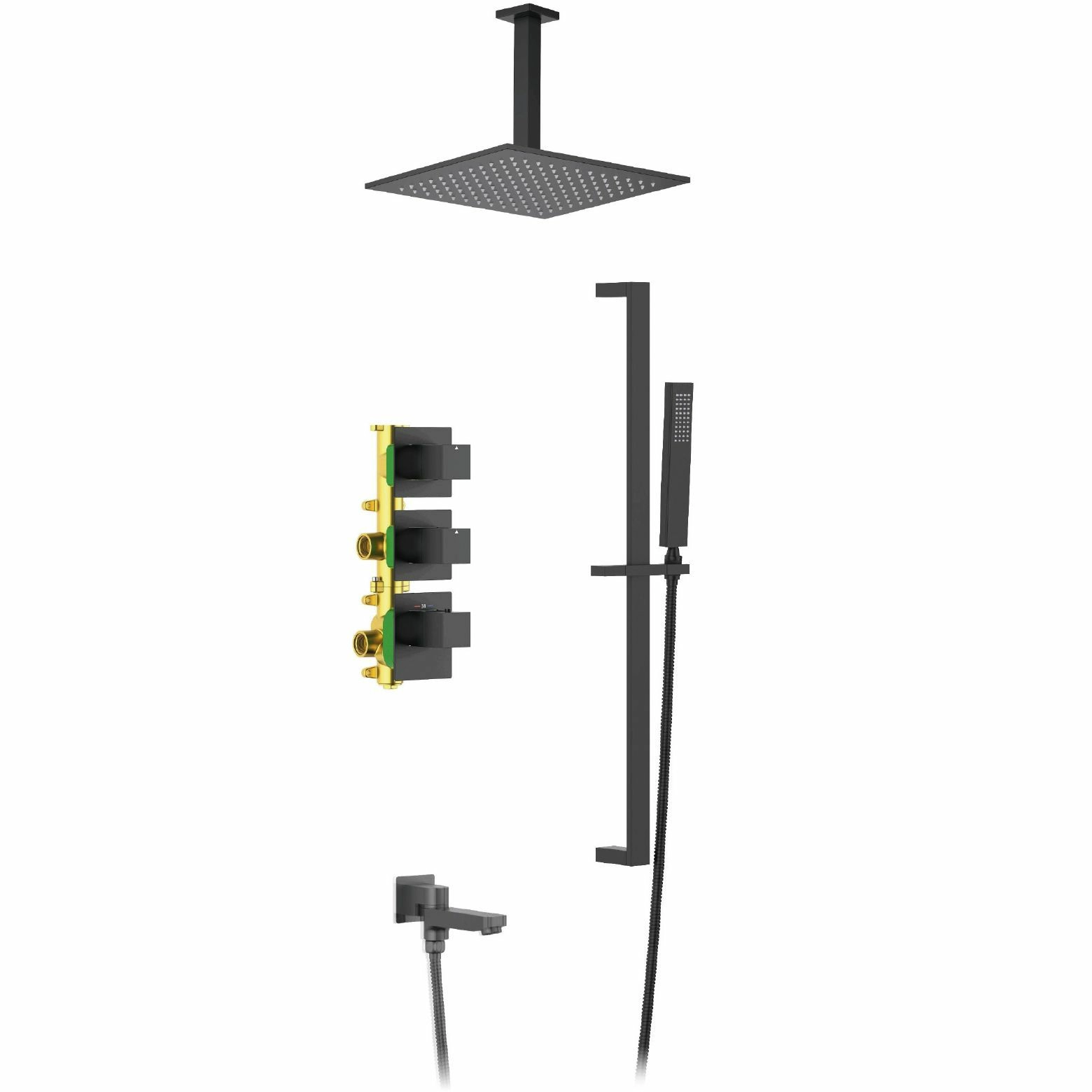 Душевая система встроенная с термостатом Timo Selene Black, SX-2239/03SM