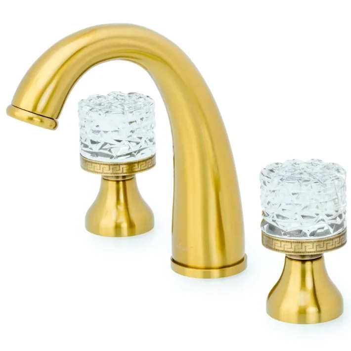 Смеситель для раковины на 3 отверстия Boheme Crystal Bronze, 317