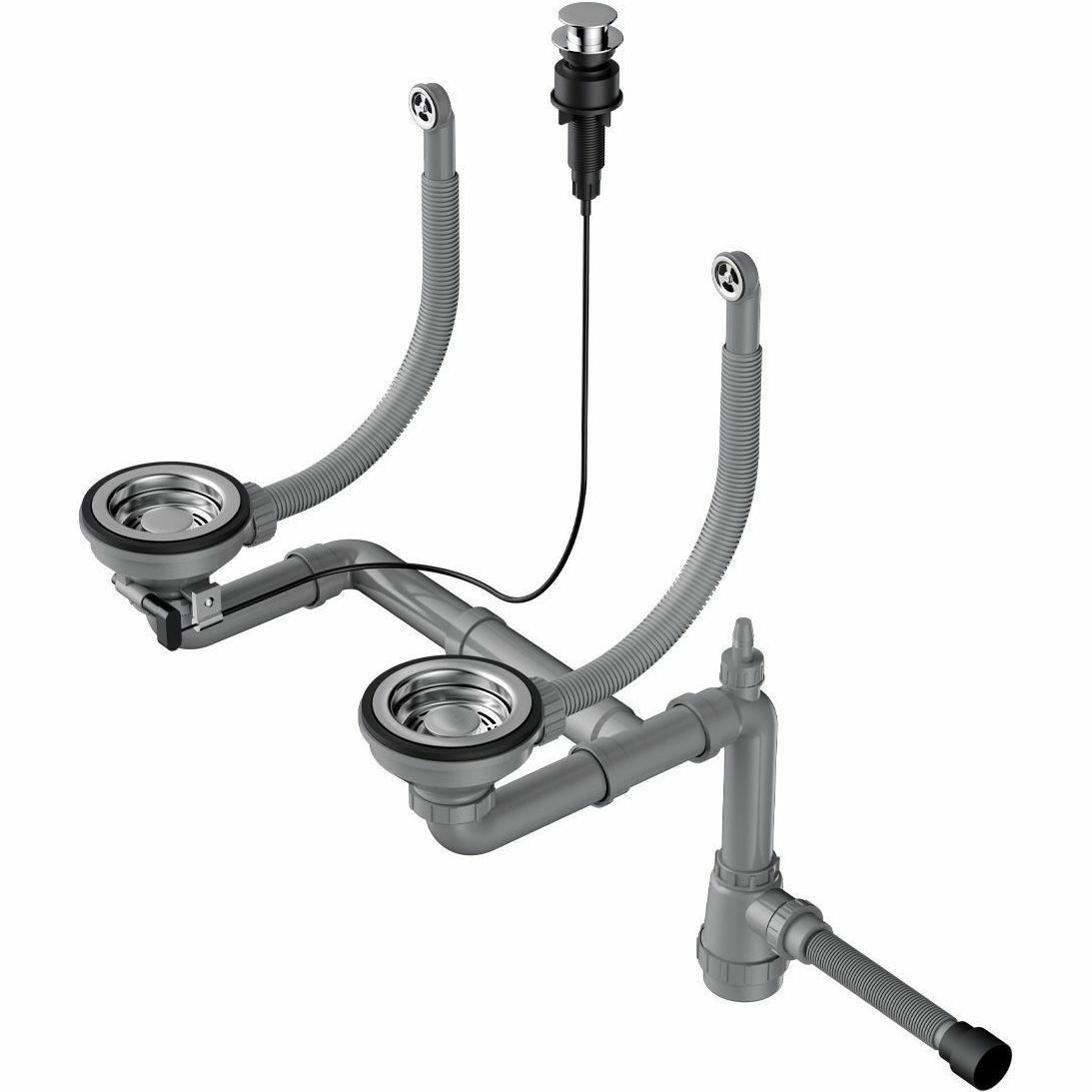 Арматура для двухчашевых моек Omoikiri WK-2-R-A IN, 4956506