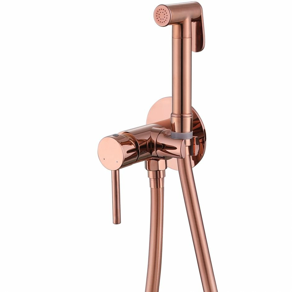 Смеситель с гигиеническим душем Abber Wasser Kreis розовое золото, AF8125RG