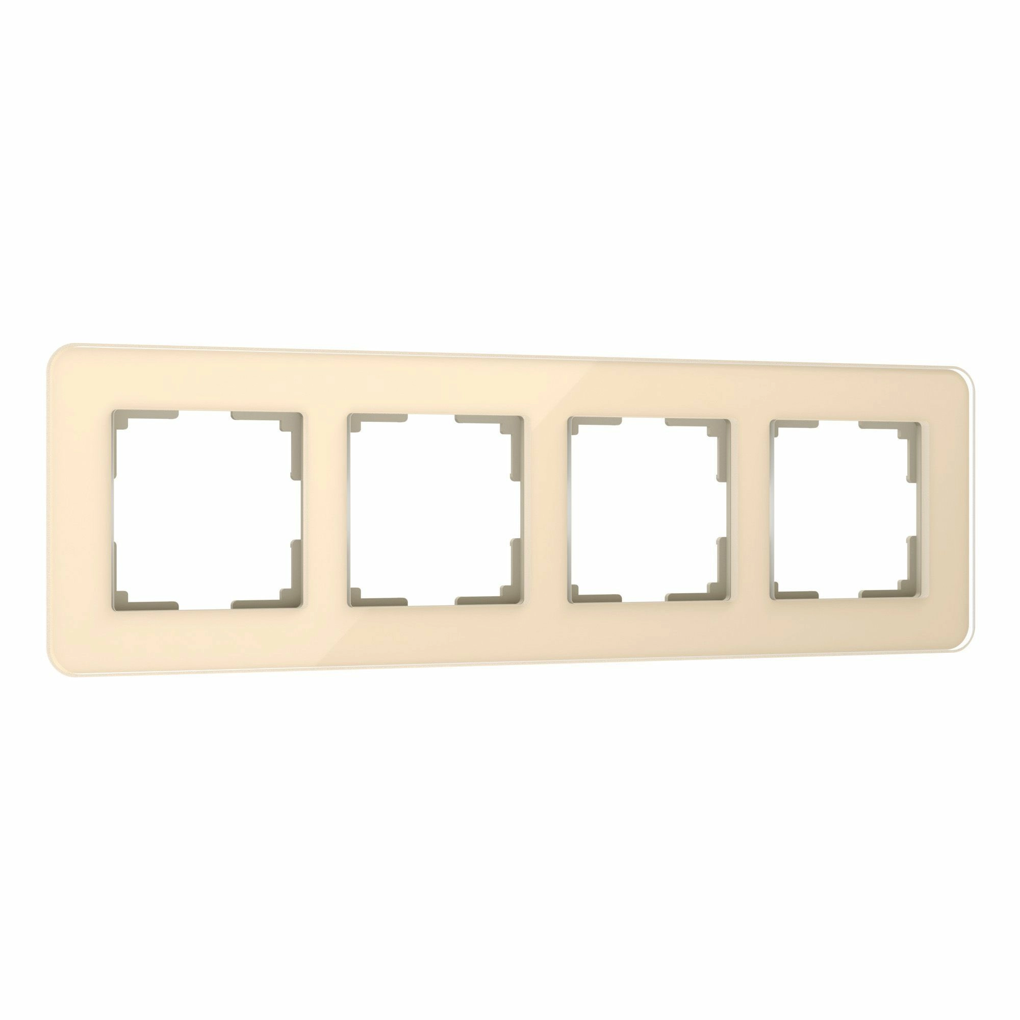 Рамка на 4 поста Werkel Elite W0042443 (айвори, стекло)
