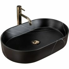 Умывальник Rea Nadia Black Stone Matt 61x38.5, REA-U8565