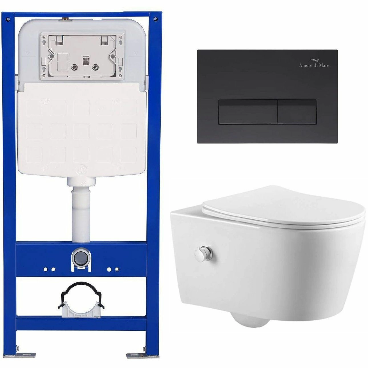 Комплект Amore di Mare QuickFit 50114 и клавиши 404MB с унитазом Temo Bidet P322X, QF404MB322X