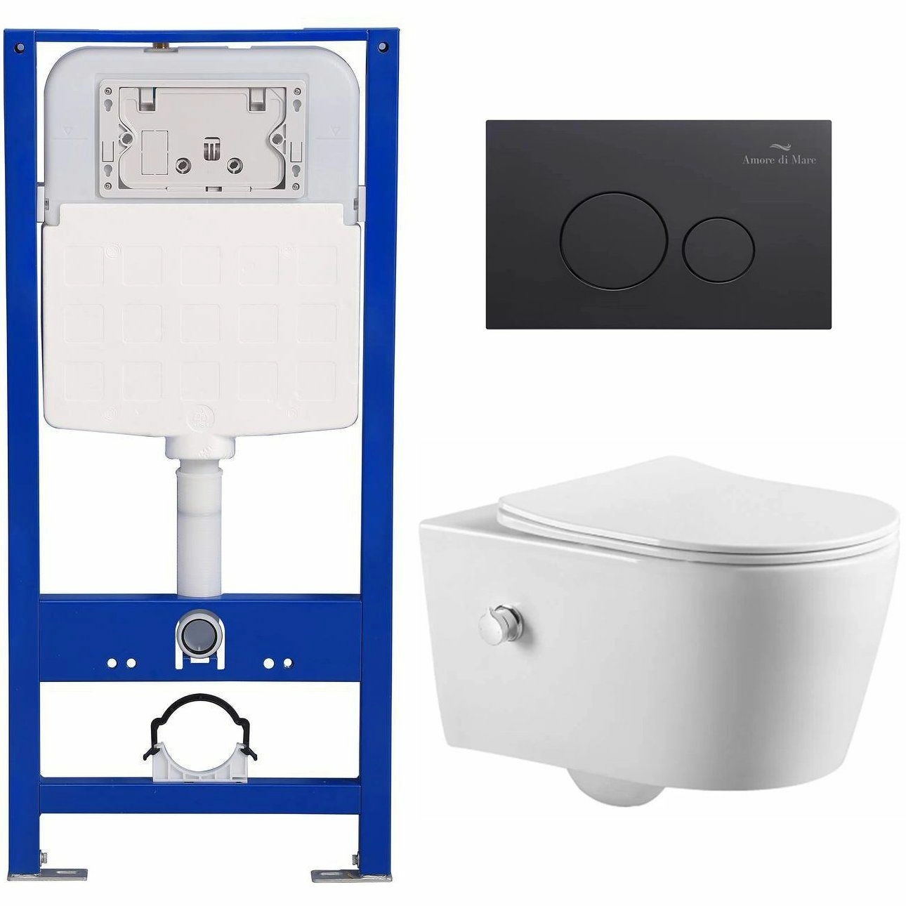 Комплект Amore di Mare QuickFit 50114 и клавиши 303MB с унитазом Temo Bidet P322X, QF303MB322X