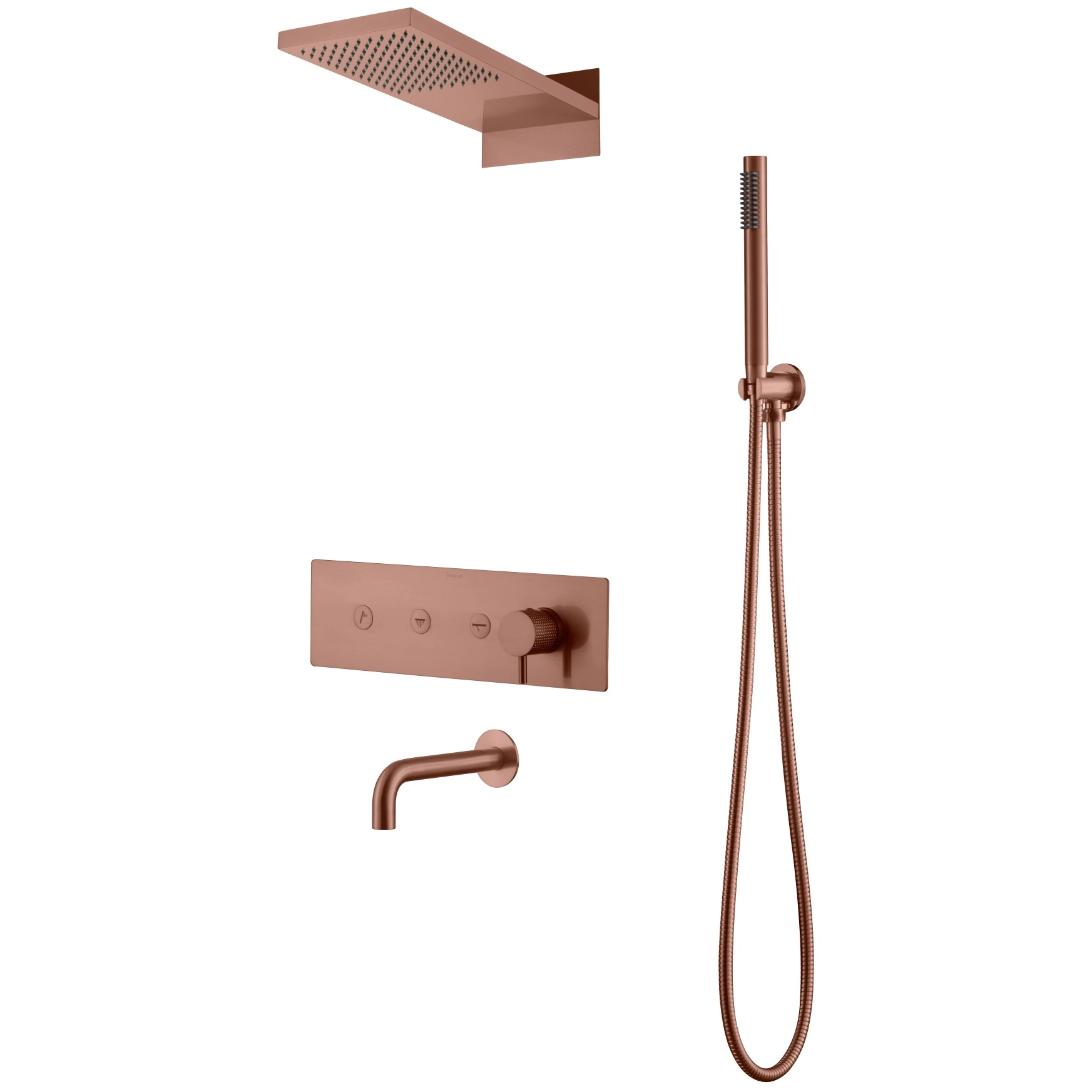 Встроенная душевая система Boheme Fusion Copper Brushed, 130-2-CB