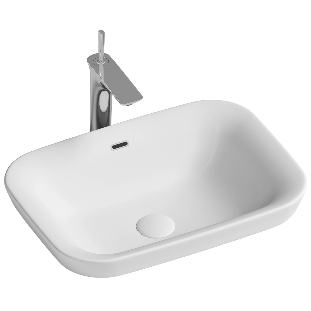 Умывальник прямоугольный встраиваемый сверху CeramicaNova Element 58x40, CN6041