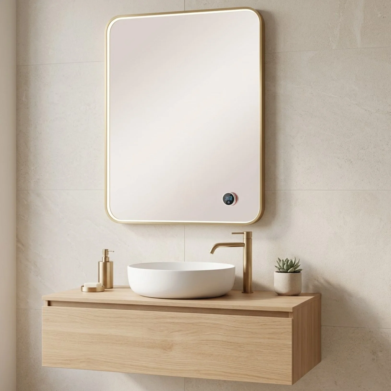 Зеркало Roxen Entry Brushed Gold