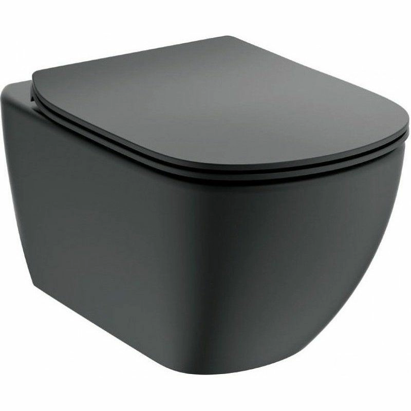 Подвесной унитаз Ideal Standard Tesi Aquablade Black, T0079V3+T3527V3