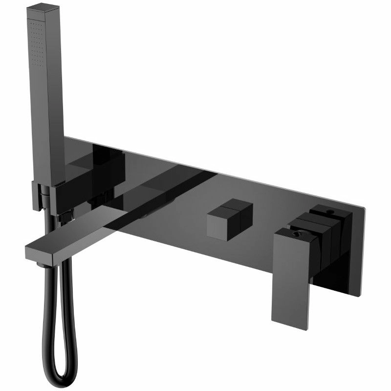 Смеситель для ванны встроенный Boheme Qubic Shine Gun Metall, 474-2-SGM