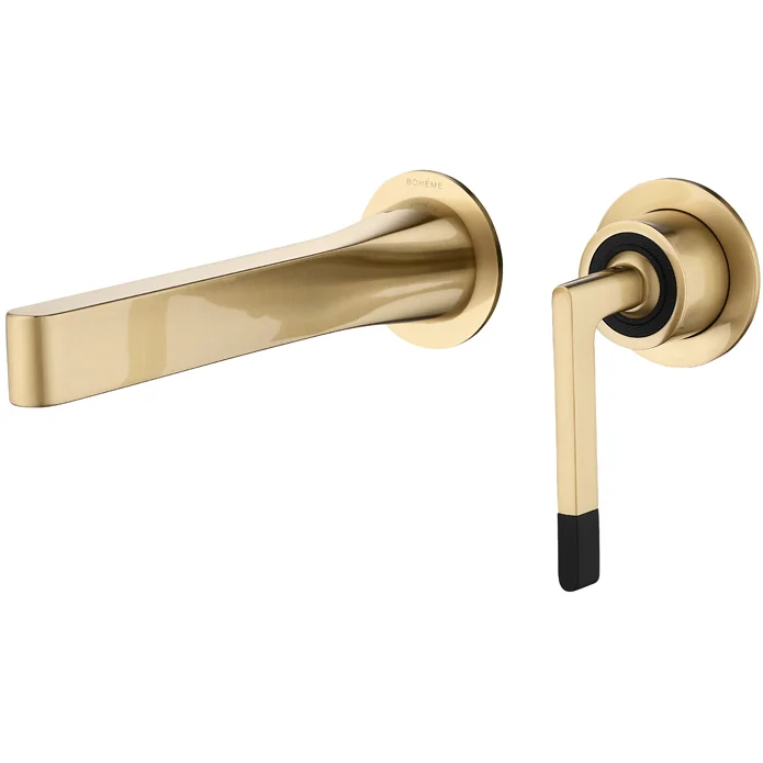 Смеситель для раковины из стены Boheme Duo Matt Gold, 165-MG