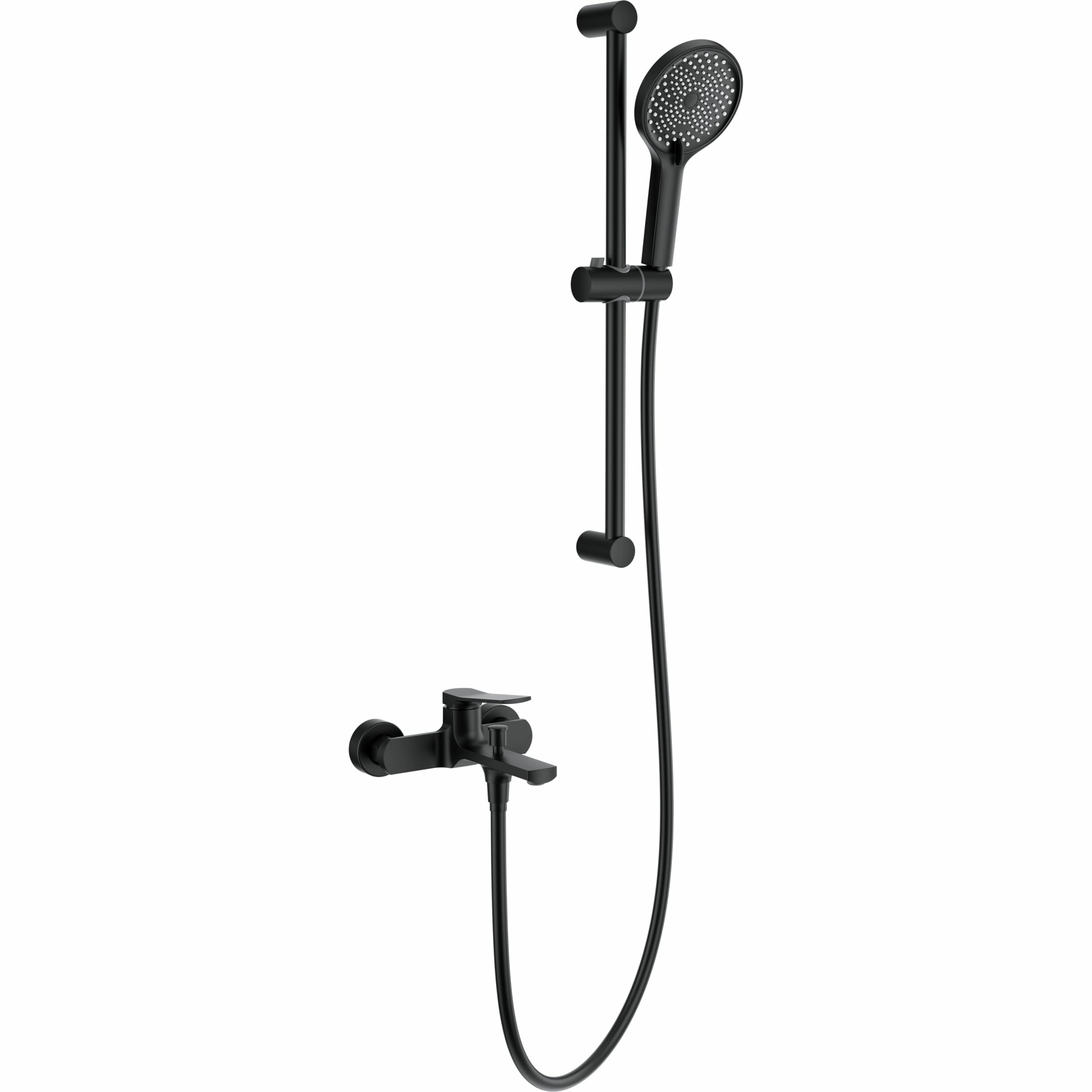 Смеситель для ванны с душевым гарнитуром Wonzon & Woghand черный матовый, WW-C2036-MB