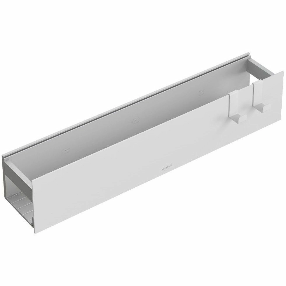 Полка настенная откидная 60 см с 2 крючками Boheme Uno White, 10966-W