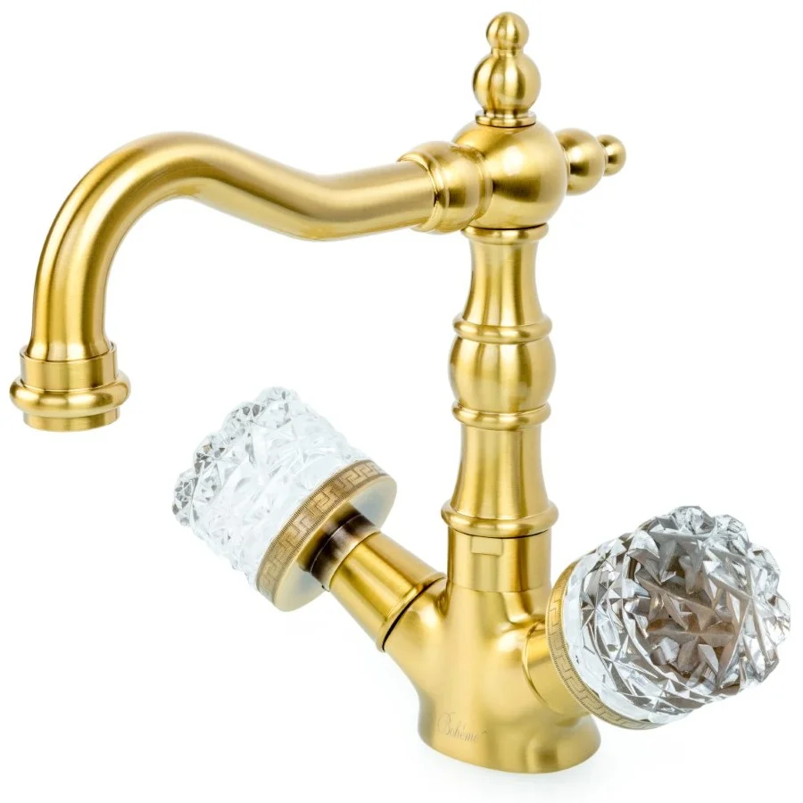 Смеситель для умывальника Boheme Crystal Bronze, 312