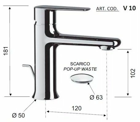 Смеситель для раковины Remer Vanity хром, V10