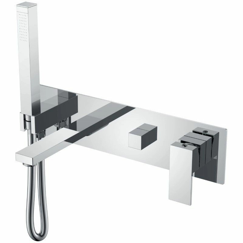 Смеситель для ванны встроенный Boheme Qubic Chrome, 474-2-CR