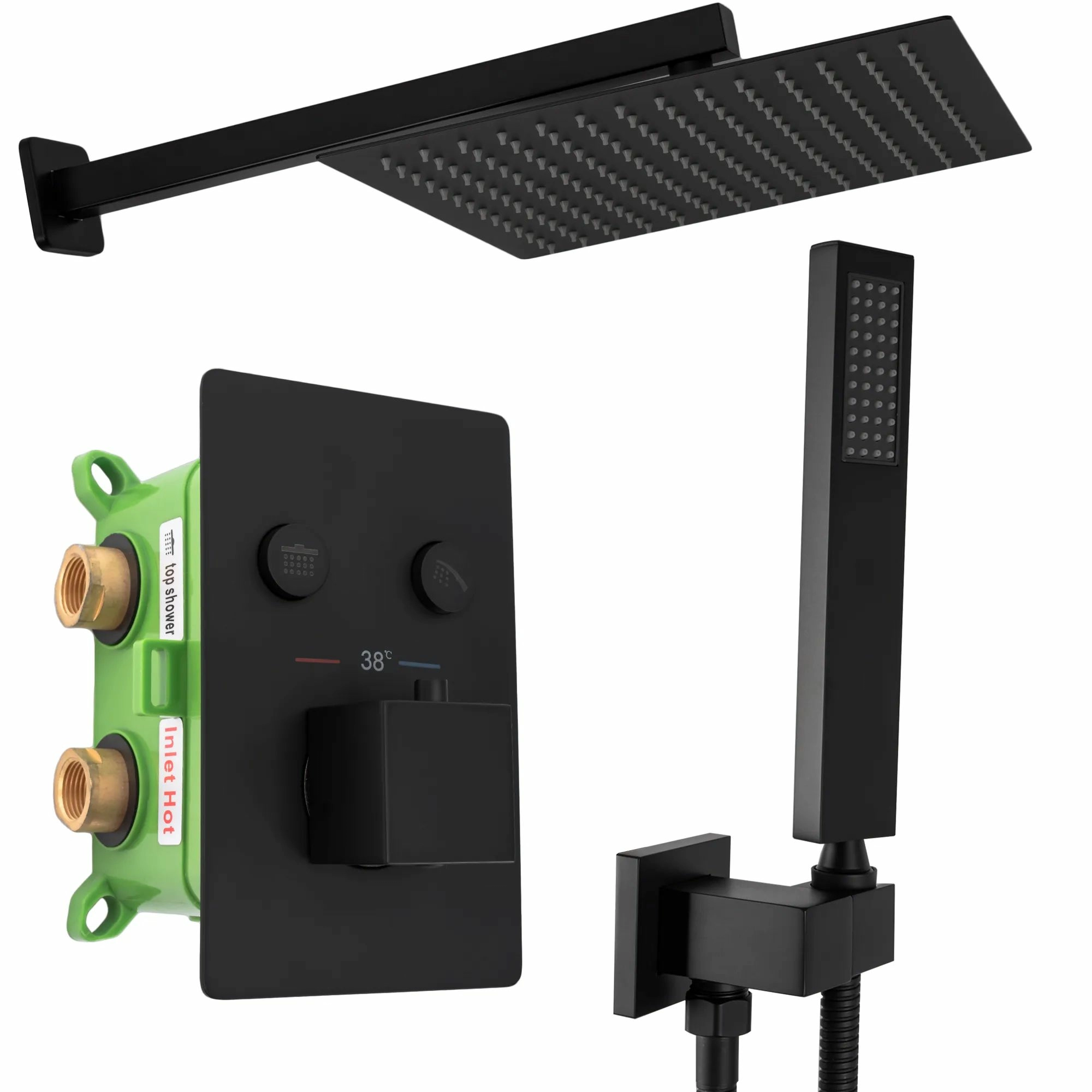 Душевая система Rea Fenix Davis Termostat Black, REA-P6357