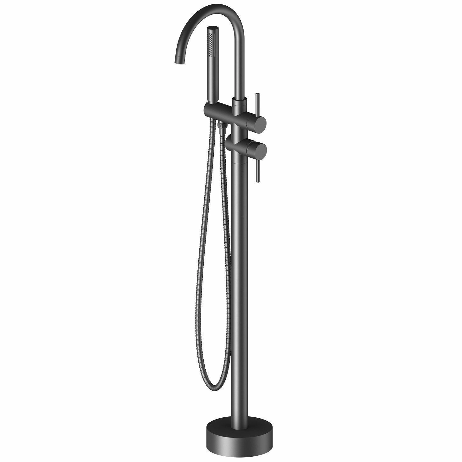 Смеситель напольный для ванны с душем Timo Saona Black, 2300/03Y-CR