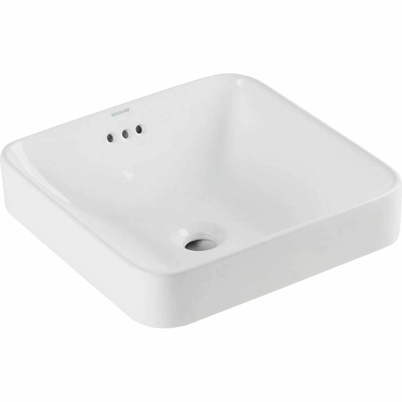 Накладной умывальник Bravat 41.5x41.5 (квадратный), C22327W