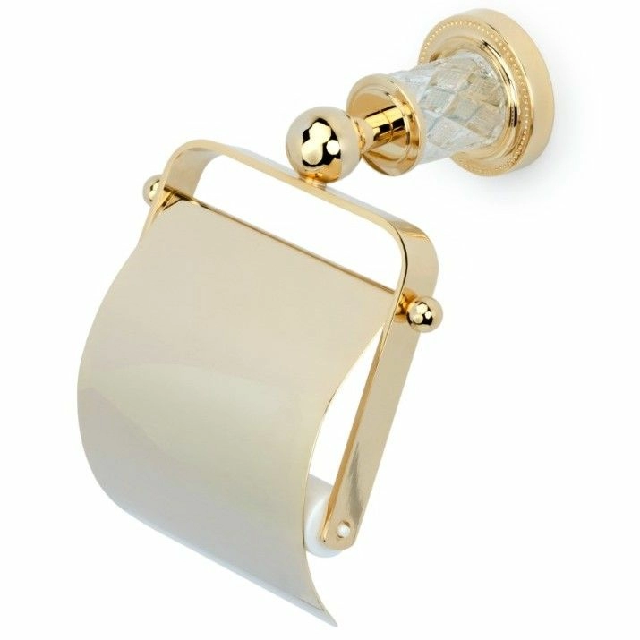 Держатель для туалетной бумаги с крышкой Boheme Murano Crystal Gold, 10901-CRST-G